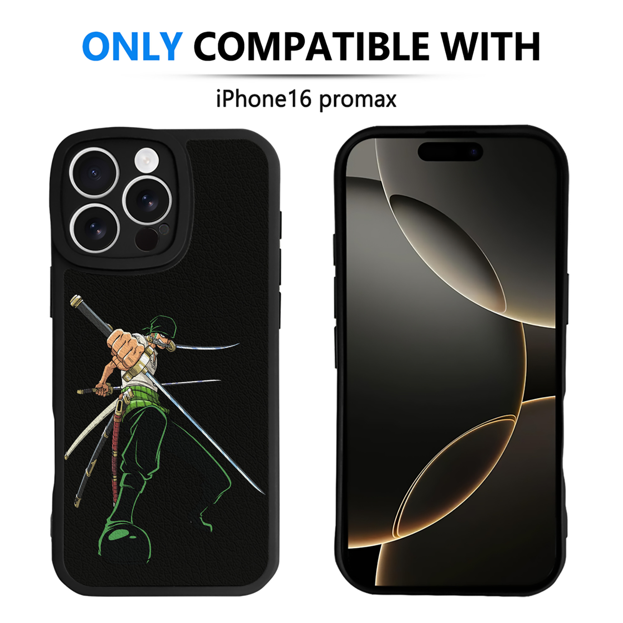 （画像用） ワンピース ロロノア・ゾロ ONE PIECE Roronoa Zoro 【iPhone 16シリーズ対応】シリコンスマホケース（レザー調） 材質：シリコン